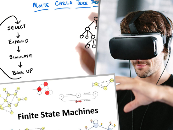 AI in Gaming (FSM, MCST,VR and AR are used in gaming)
