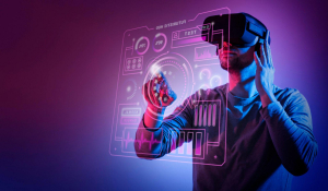 Man wearing a VR device